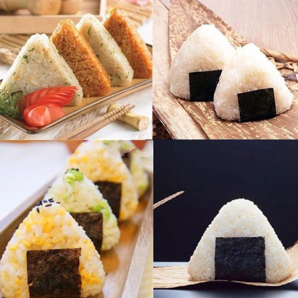 Seaweed Snack - おにぎり型セット 2個入り、食品グレードのプラスチック製、三角形の寿司型。お弁当や軽食、海苔巻き、フォンダン、石鹸作りに。