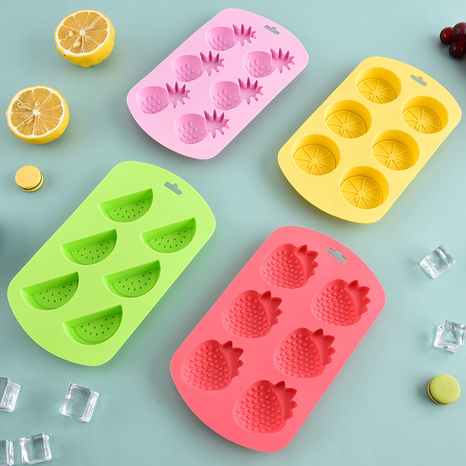 Gummy Candy - 6 キャビティフルーツ型シリコーンキャンディモールドノンスティック再利用可能なベーキングモールドチョコレートグミキャンディ作り DIY キッチン用品