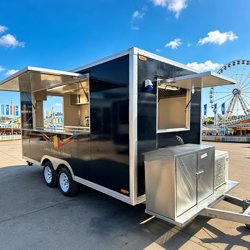 Food Snacks Catering - 商業用フードトレーラー、完全装備の移動式キッチン（ハンバーガー、ピザ、コーヒー、バーベキュー、軽食、屋外ケータリング事業向け）