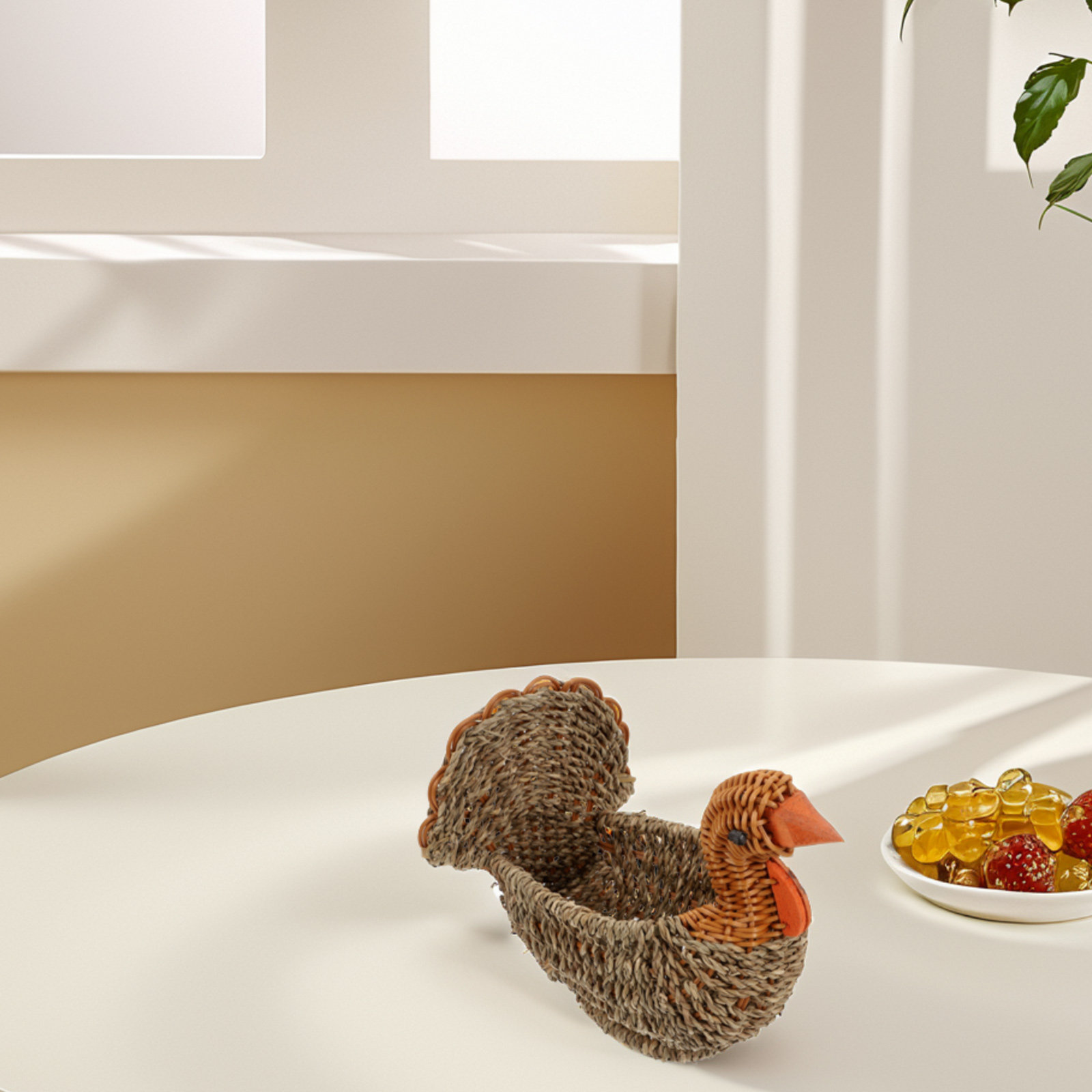 トルコ風の編み込み収納バスケット。乾燥させたわら、PP（ポリ - Dried Fruit のレビューと価格