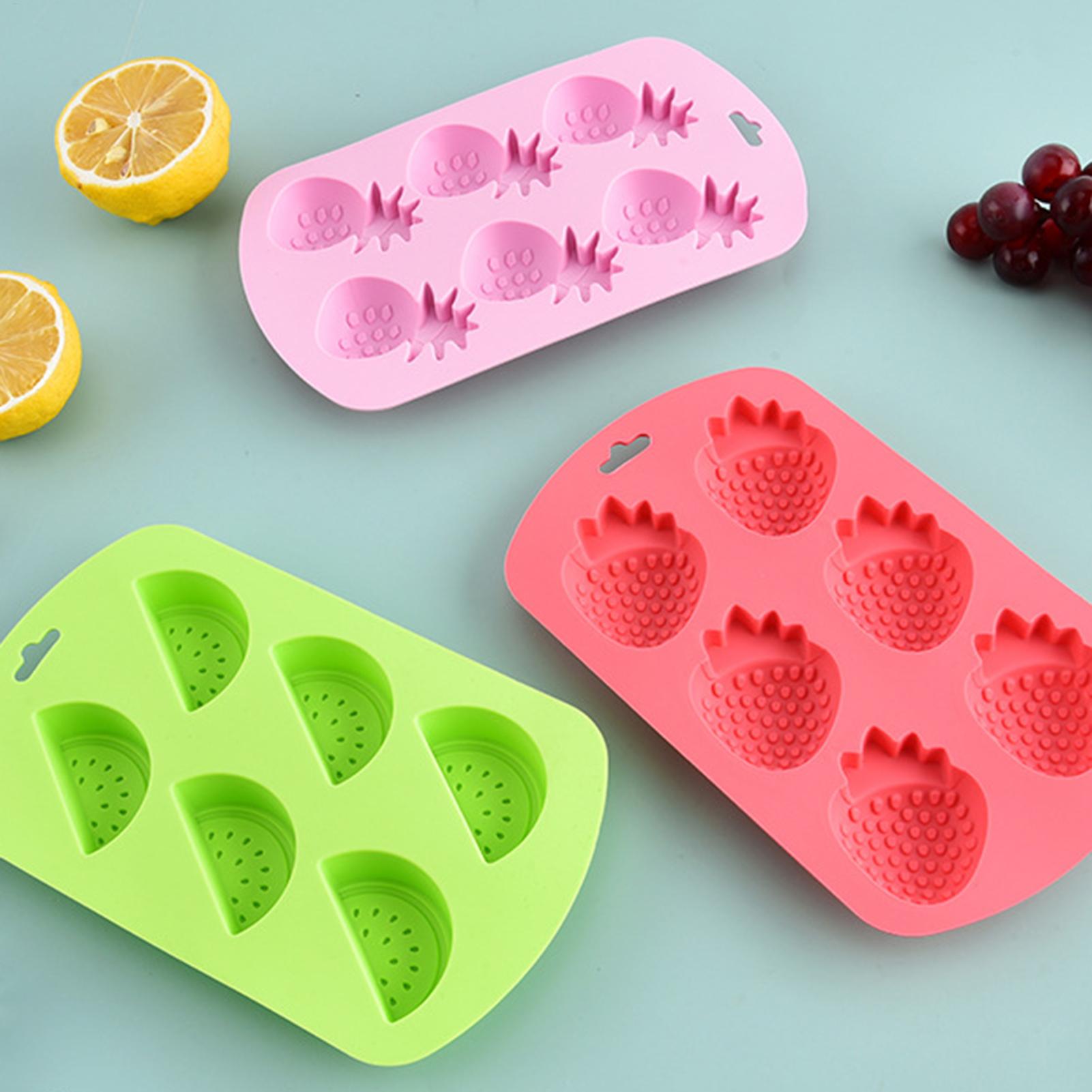 6 キャビティフルーツ型シリコーンキャンディモールドノンステ - Gummy Candy のレビューと価格