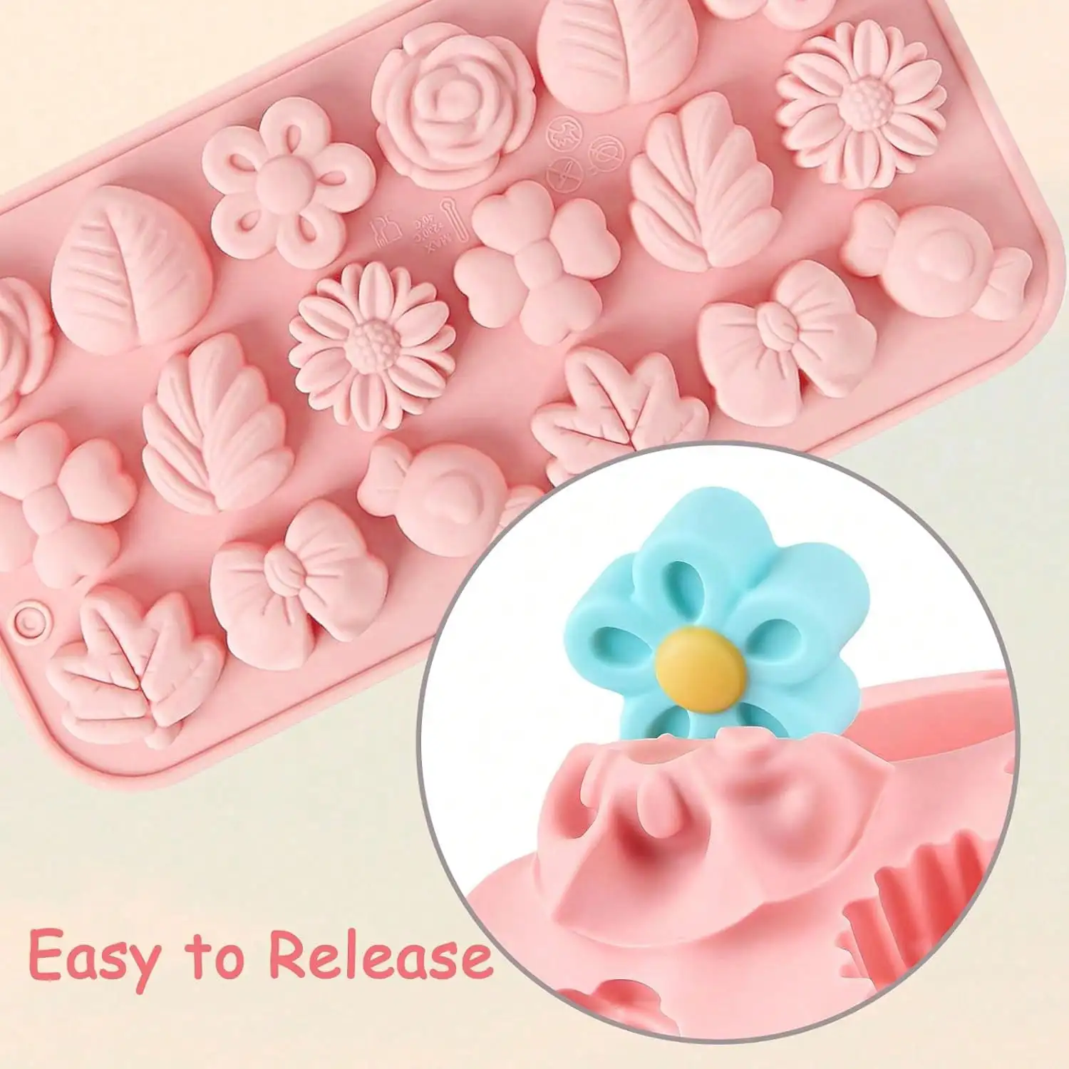 1～2個入り、花柄のチョコレートグミ型、シリコン製、繰り返し - Gummy Candy のレビューと価格