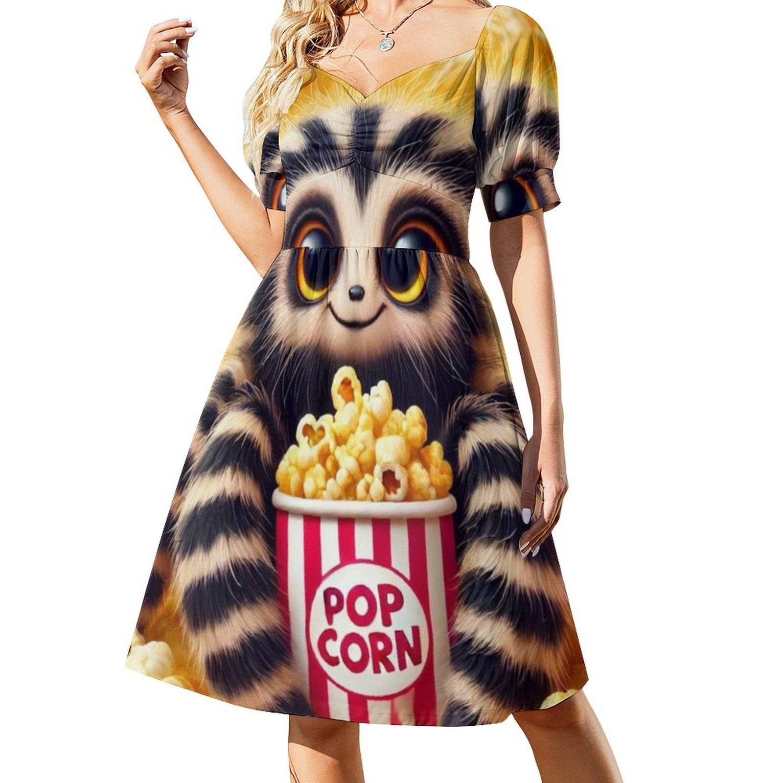女性用、ボヘミアン調のノースリーブドレス。タランチュラ柄のプ - Popcorn のレビューと価格